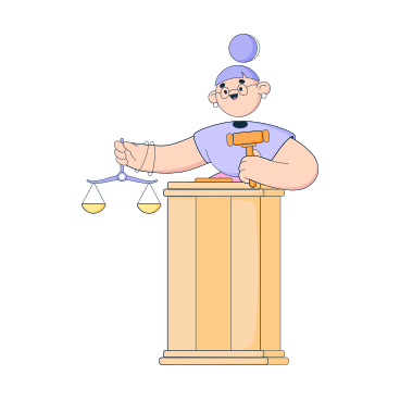 Judge presiding in a court of law PNG, SVG