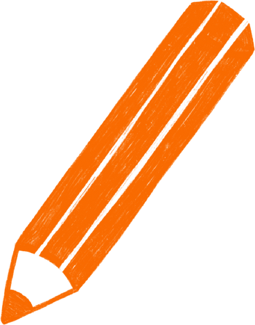 orange pencil PNG, SVG