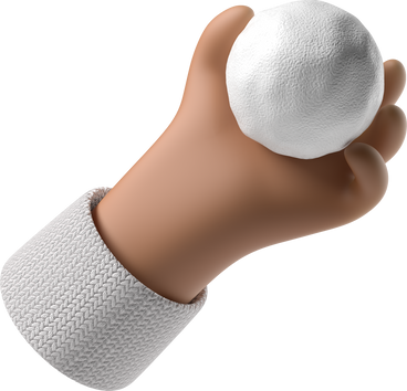 Mão de pele marrom segurando uma bola de neve PNG, SVG