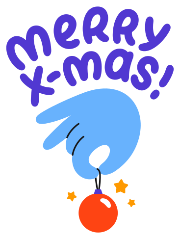 hand and lettering merry x-mas! sticker PNG, SVG
