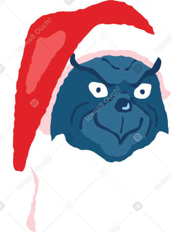satisfied christmas character in hat Illustration in PNG, SVG