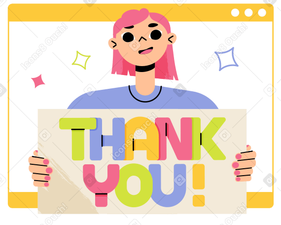 Letras ¡gracias! con chica en el texto del navegador PNG, SVG