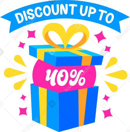 lettering discount up to fourty percent gift text PNG, SVG