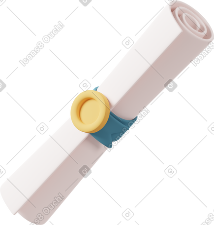 3D Diploma certificate obliquely PNG, SVG