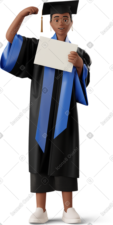 Graduated student holding diploma PNG, SVG