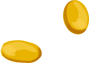 two gold coins Illustration in PNG, SVG