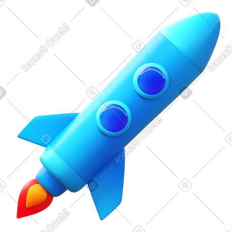 3D rocket PNG, SVG