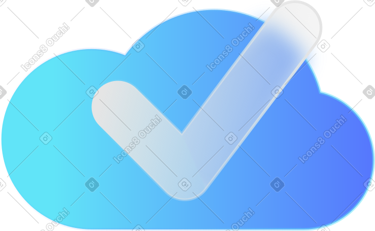 cloud witn transparent check mark PNG, SVG