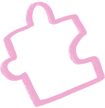 brushstroke pink puzzle piece PNG, SVG