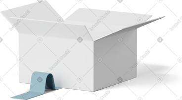 Open white cardboard box PNG, SVG