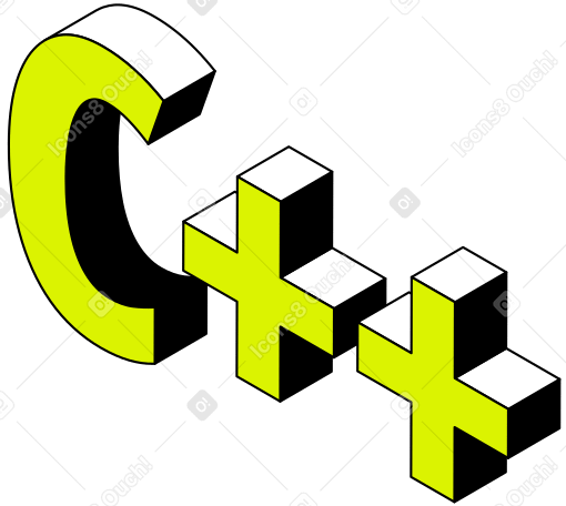 lettering c++ text PNG, SVG