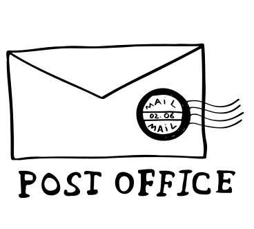 Letter with a post office stamp and lettering PNG, SVG