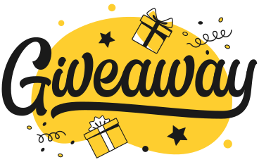 Lettering Giveaway with gift boxes and decorate text PNG, SVG