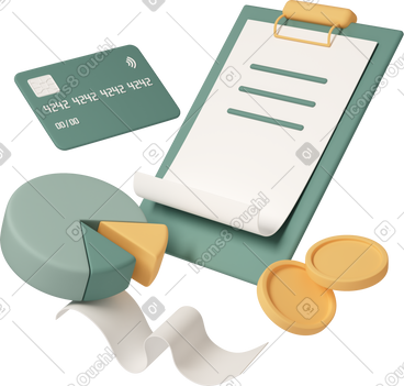 Check list with credit card and coins PNG, SVG