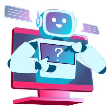 Chatbot assistant answering questions online PNG, SVG