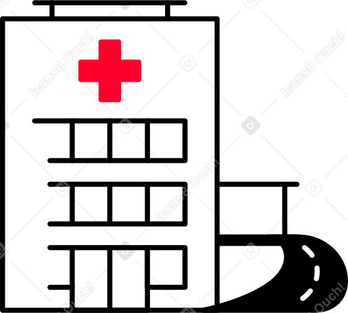 building hospital Illustration in PNG, SVG