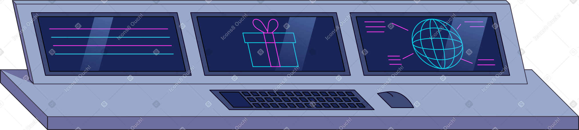 Панель управления подарками в PNG, SVG