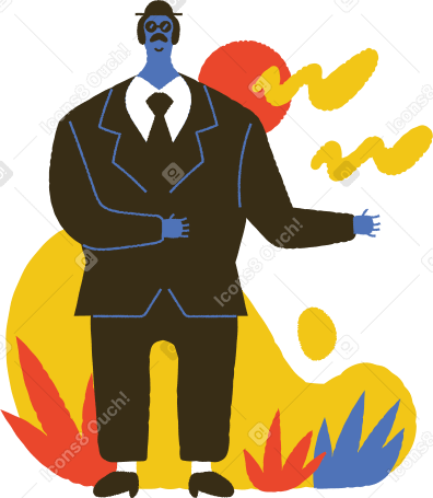 Welcoming man in suit and tie PNG, SVG