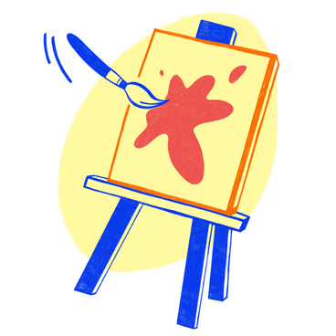 An easel with a large canvas as a symbol of the profession of artist PNG, SVG