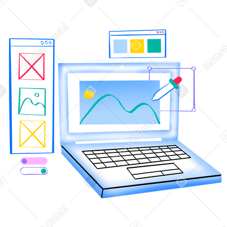 Software di progettazione grafica su laptop PNG, SVG