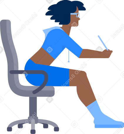 Girl sitting on a chair Illustration in PNG, SVG