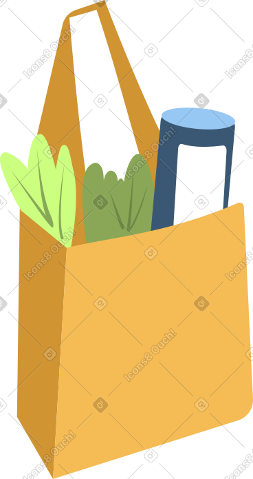 Paper bag with groceries PNG, SVG