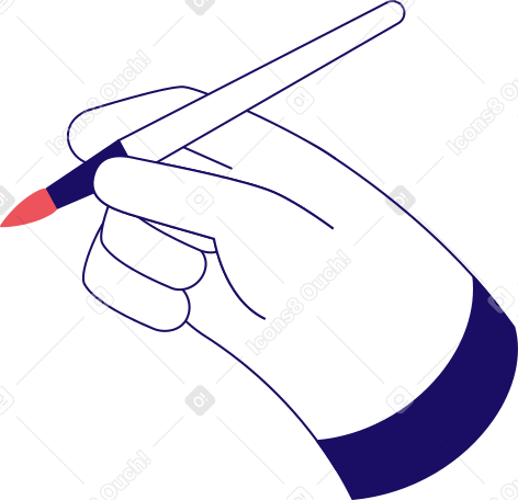 hand holding brush PNG, SVG