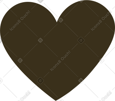 Brown heart PNG, SVG