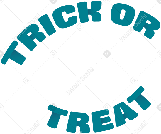 lettering trick or treat text PNG, SVG