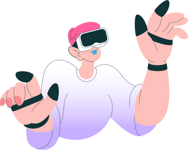 woman wearing vr glasses PNG, SVG