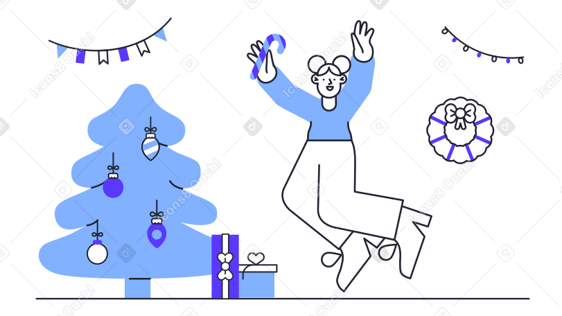Happy Christmas Illustration in PNG, SVG