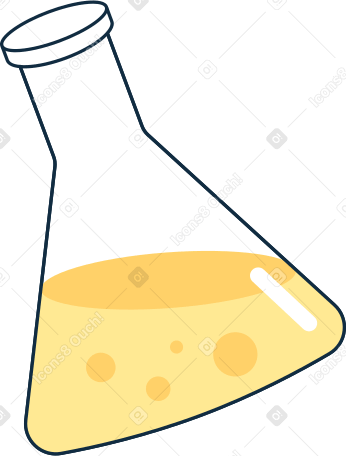Колба с желтой жидкостью в PNG, SVG