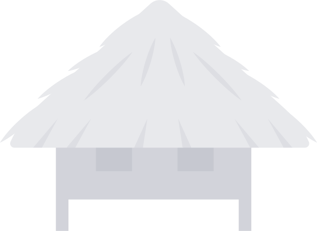 Illustration house with thatched roof on beach in bali aux formats PNG, SVG