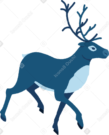 驯鹿奔跑的侧视图 PNG, SVG