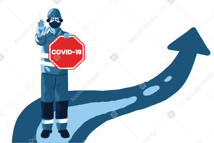 Stop COVID-19 Illustration in PNG, SVG