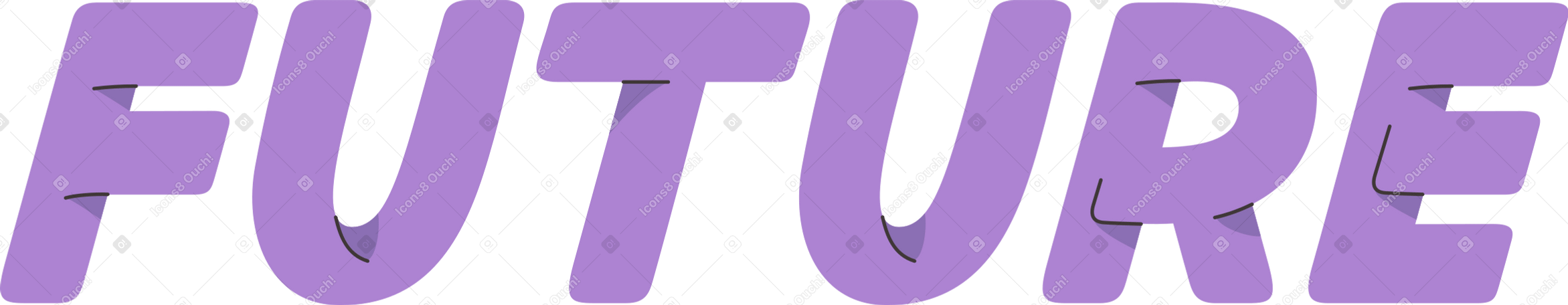 lettering purple future Illustration in PNG, SVG
