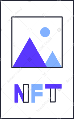 painting with mountains and letters nft PNG、SVG