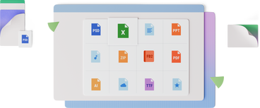 Vista dall'alto delle icone dei programmi PNG, SVG