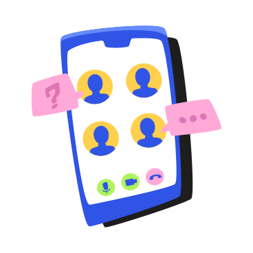 Online meeting on the phone PNG, SVG