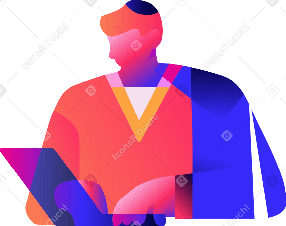 upper body of a man working on laptop PNG, SVG