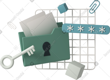 Data security animated illustration in GIF, Lottie (JSON), AE