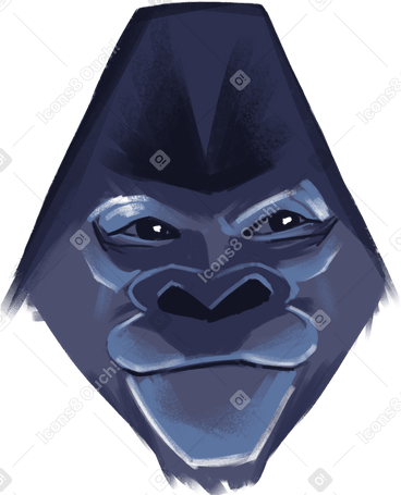 smirking gorilla PNG, SVG