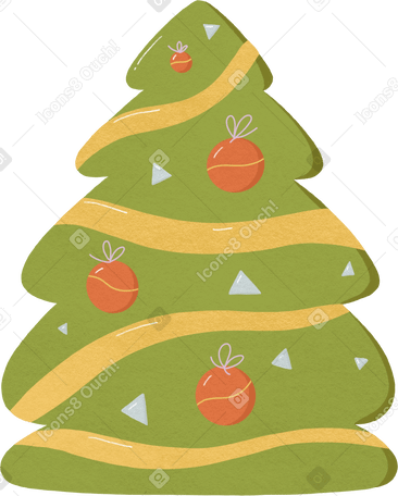 big christmas tree with toys PNG, SVG