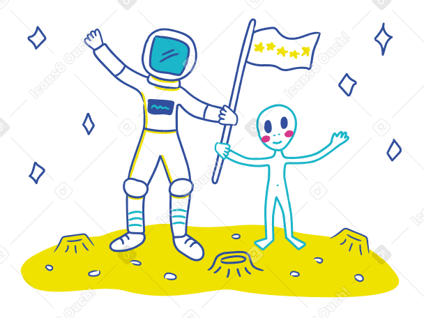 Putting a flag on the moon PNG, SVG