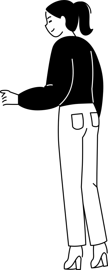 Jeune femme avec la main tendue PNG, SVG
