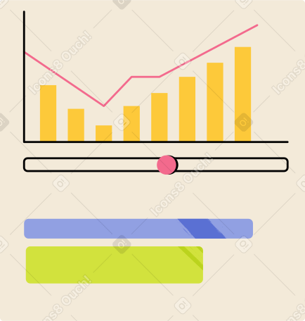 board with graph and scales Illustration in PNG, SVG