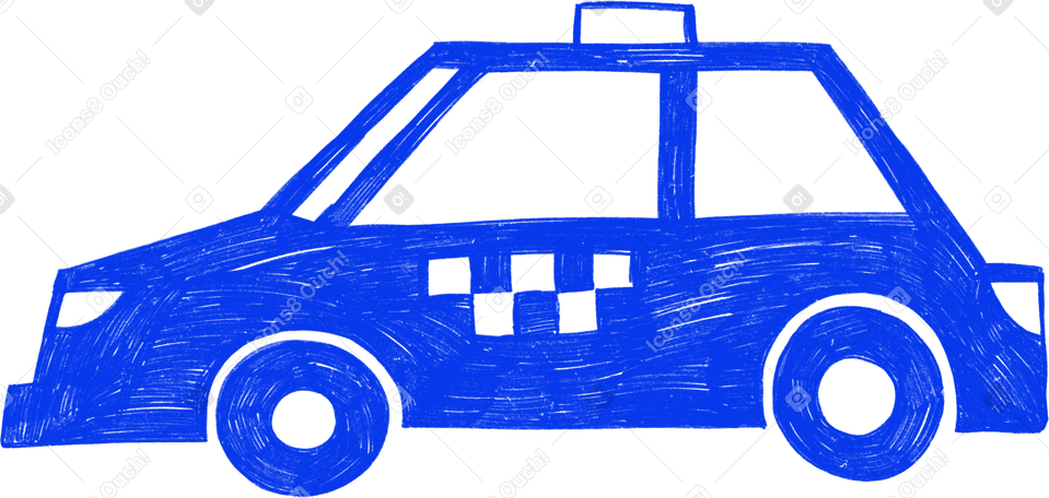 blue cab car PNG, SVG