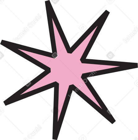 pink seven pointed star Illustration in PNG, SVG