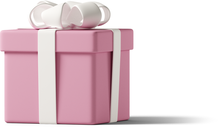 3D pink gift box Illustration in PNG, SVG