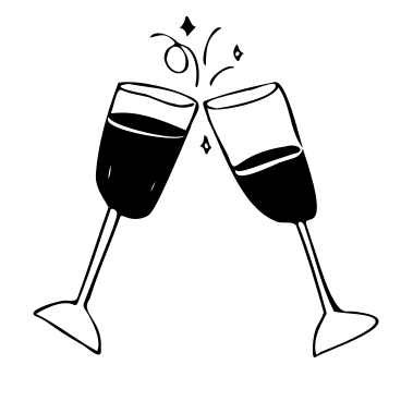Saluti! bicchieri tintinnanti per festeggiare  PNG, SVG